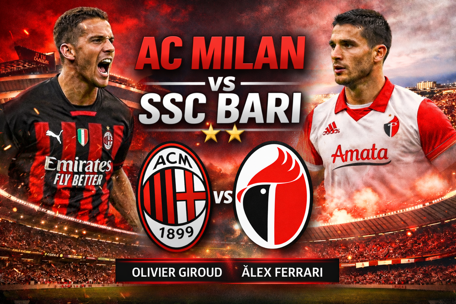 AC Milan vs SSC Bari Timeline