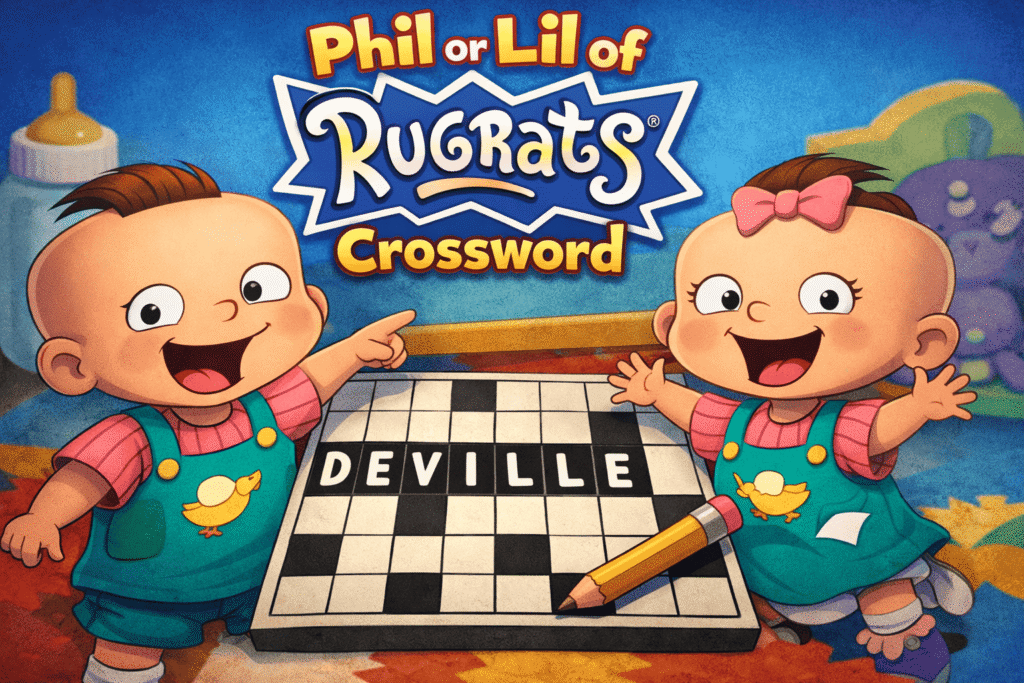 Phil or Lil of Rugrats Crossword Clue